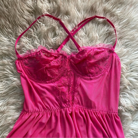 Plus Size Hot Pink Lace/Sheer Lingerie - Size 2X - Picture 4 of 9